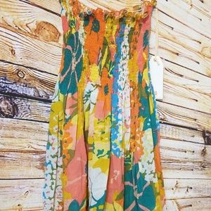 Tori Richard Guava Smocked Cover up Dress xs